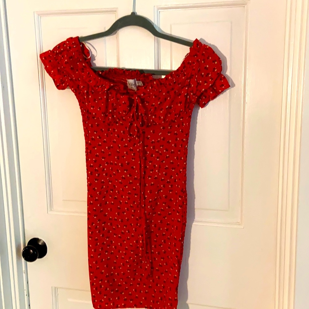 Princess Polly red off the shoulder mini dress